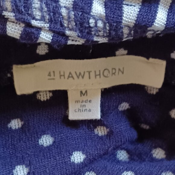 41 Hawthorn Polka Dot/Striped Open-Front Cardigan Size Medium - Picture 3 of 5